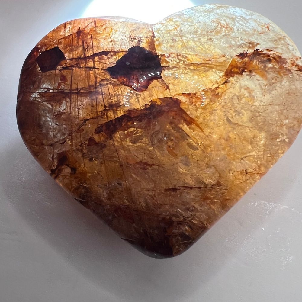 Golden Rutilated Clear Quartz Heart - Picture 11 of 16